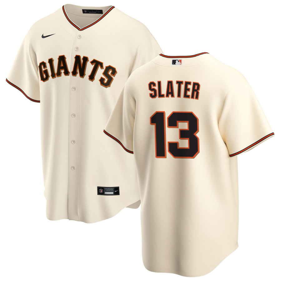 Nike Men #13 Austin Slater San Francisco Giants Baseball Jerseys Sale-Cream